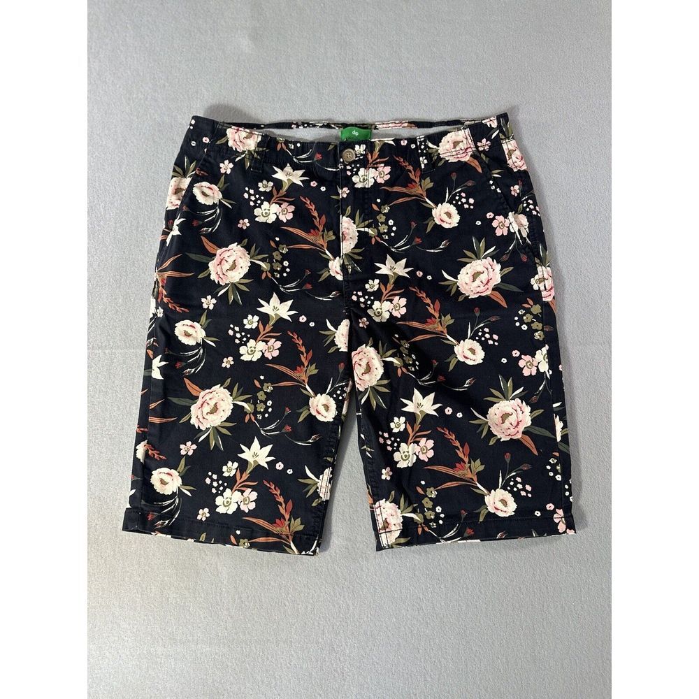 Dip Shorts Men's Adult Size 36 Flat Front Casual Stretch Waist Floral Pattern